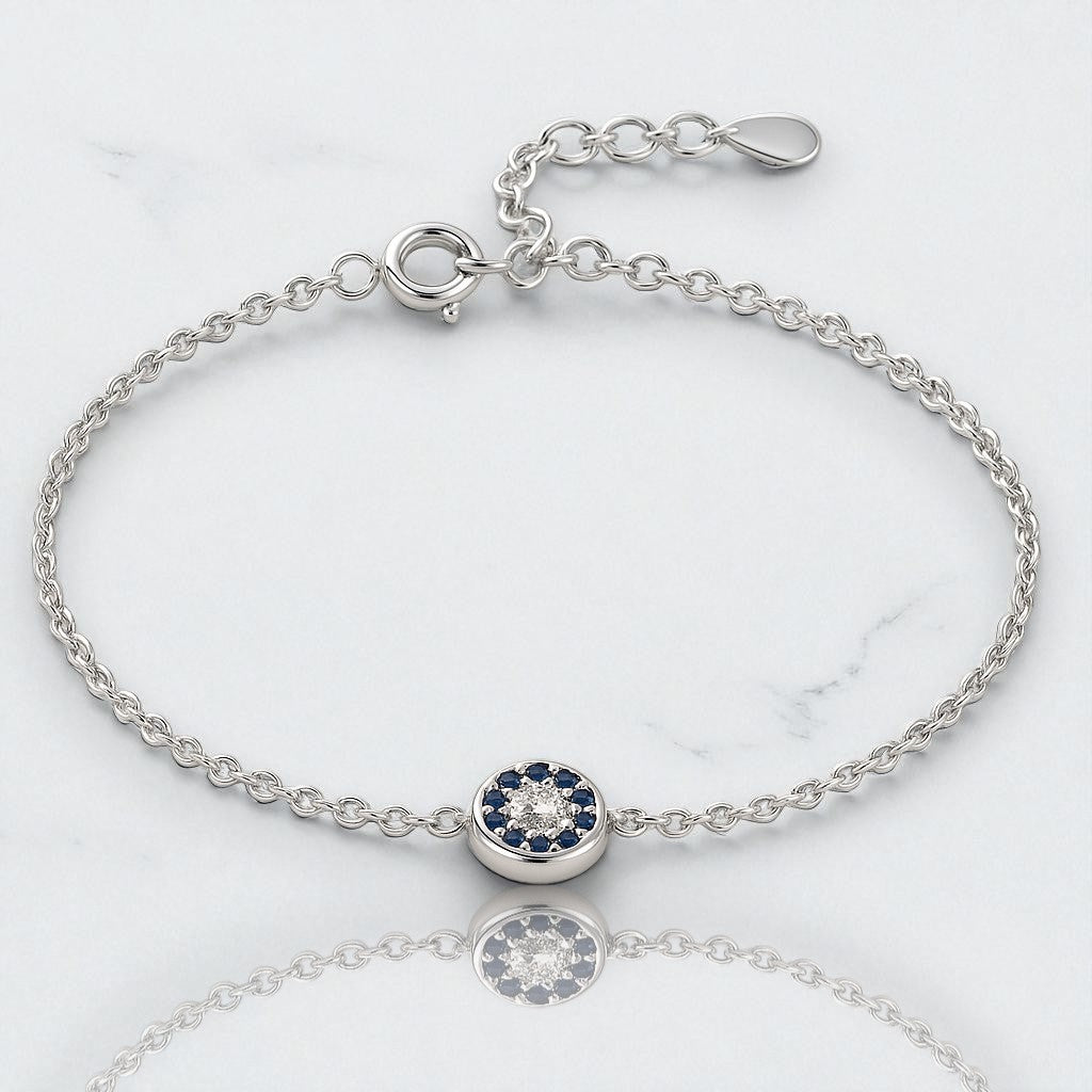 Evil Eye Sapphire Charm Bracelet