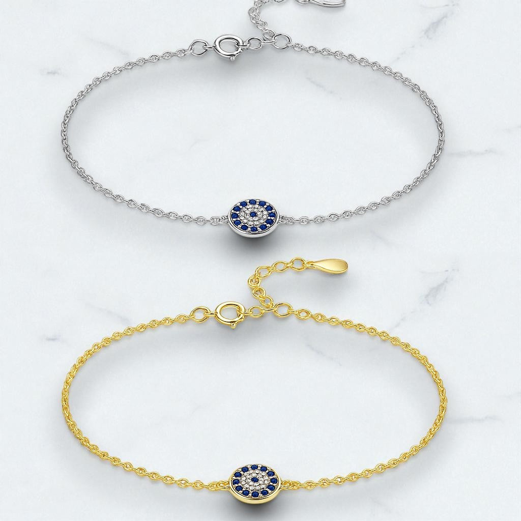 Evil Eye Sapphire Charm Bracelet