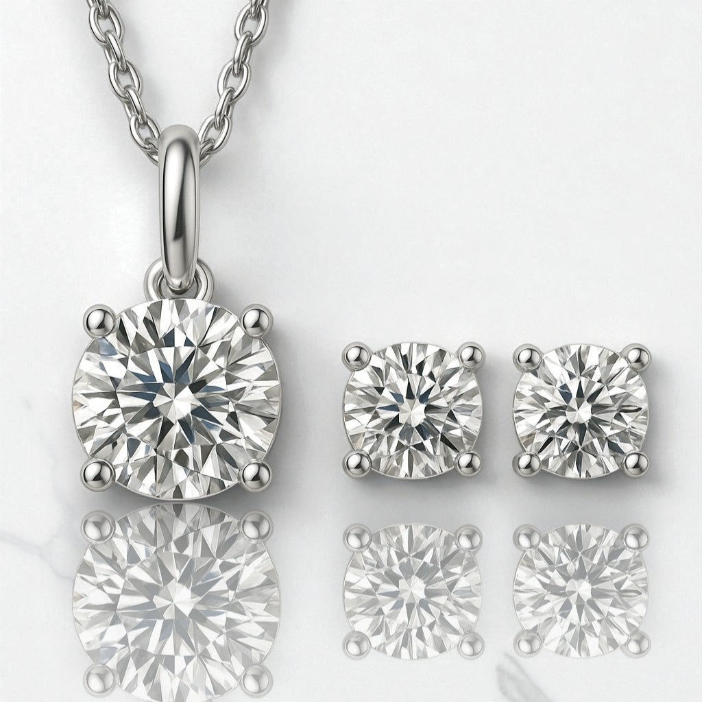 Astra Moissanite Solitaire Half Set