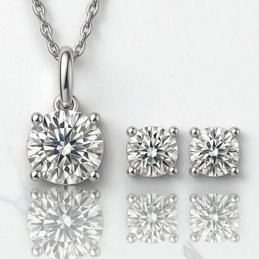 Astra Moissanite Solitaire Half Set