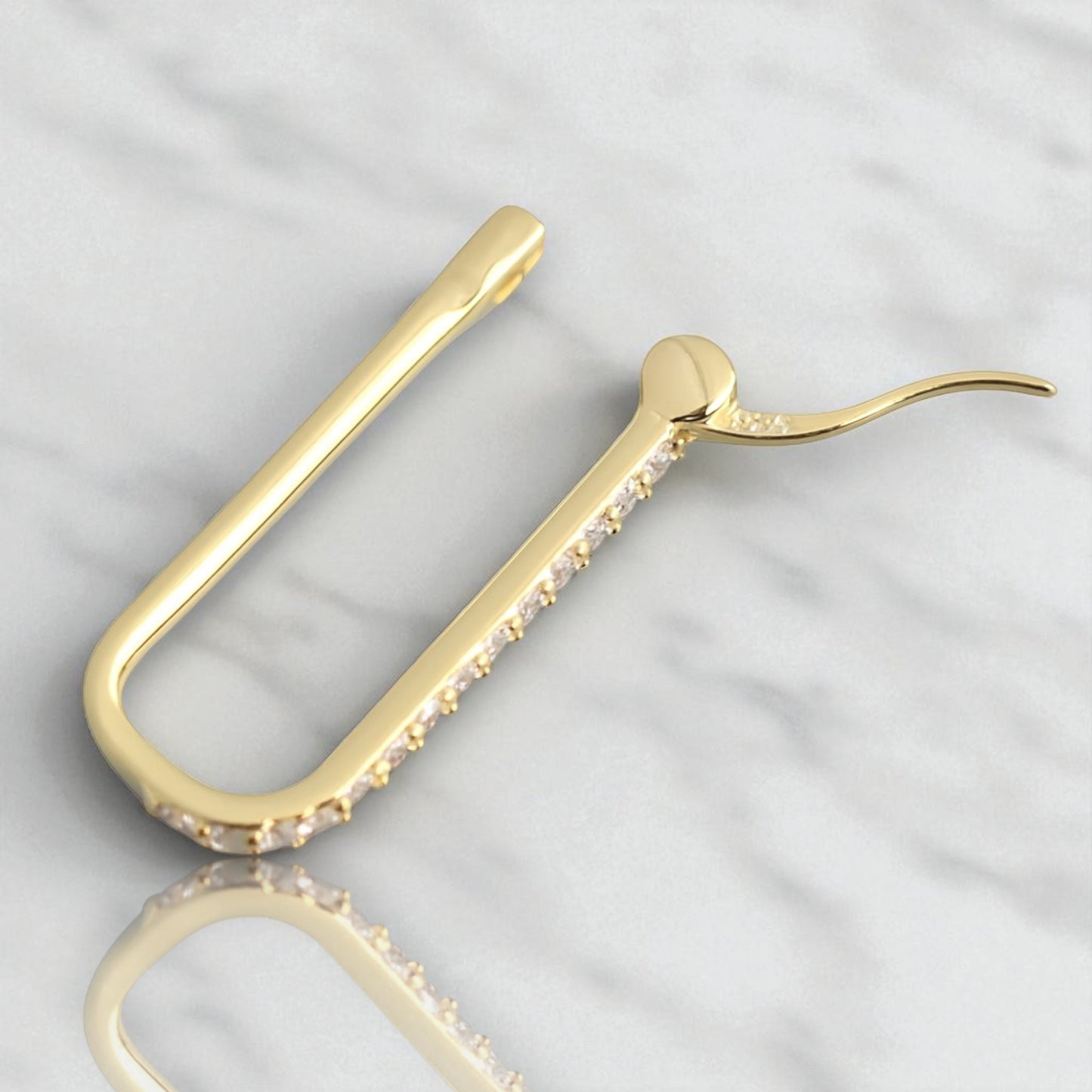 Roma Pavé Paperclip Hoops
