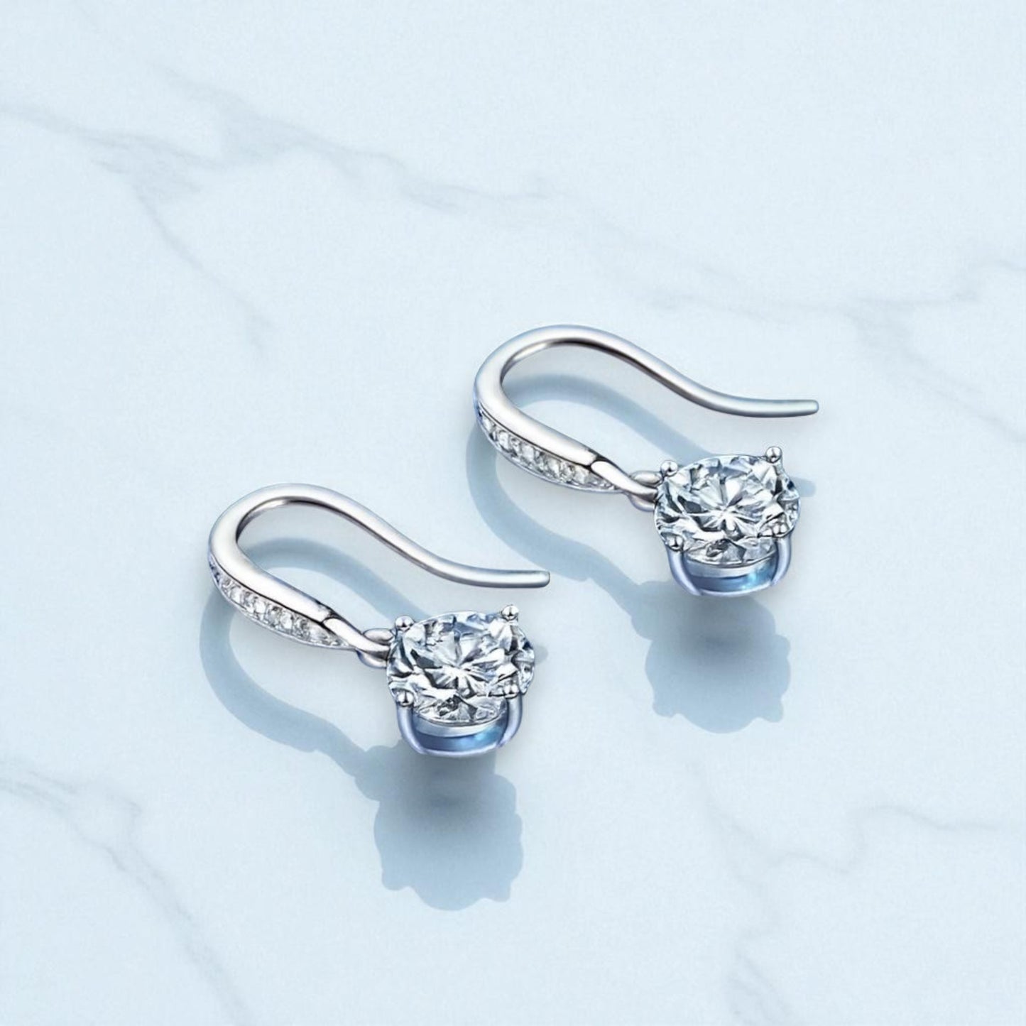 Lumière Pavé Bar Drop Earrings 1ct