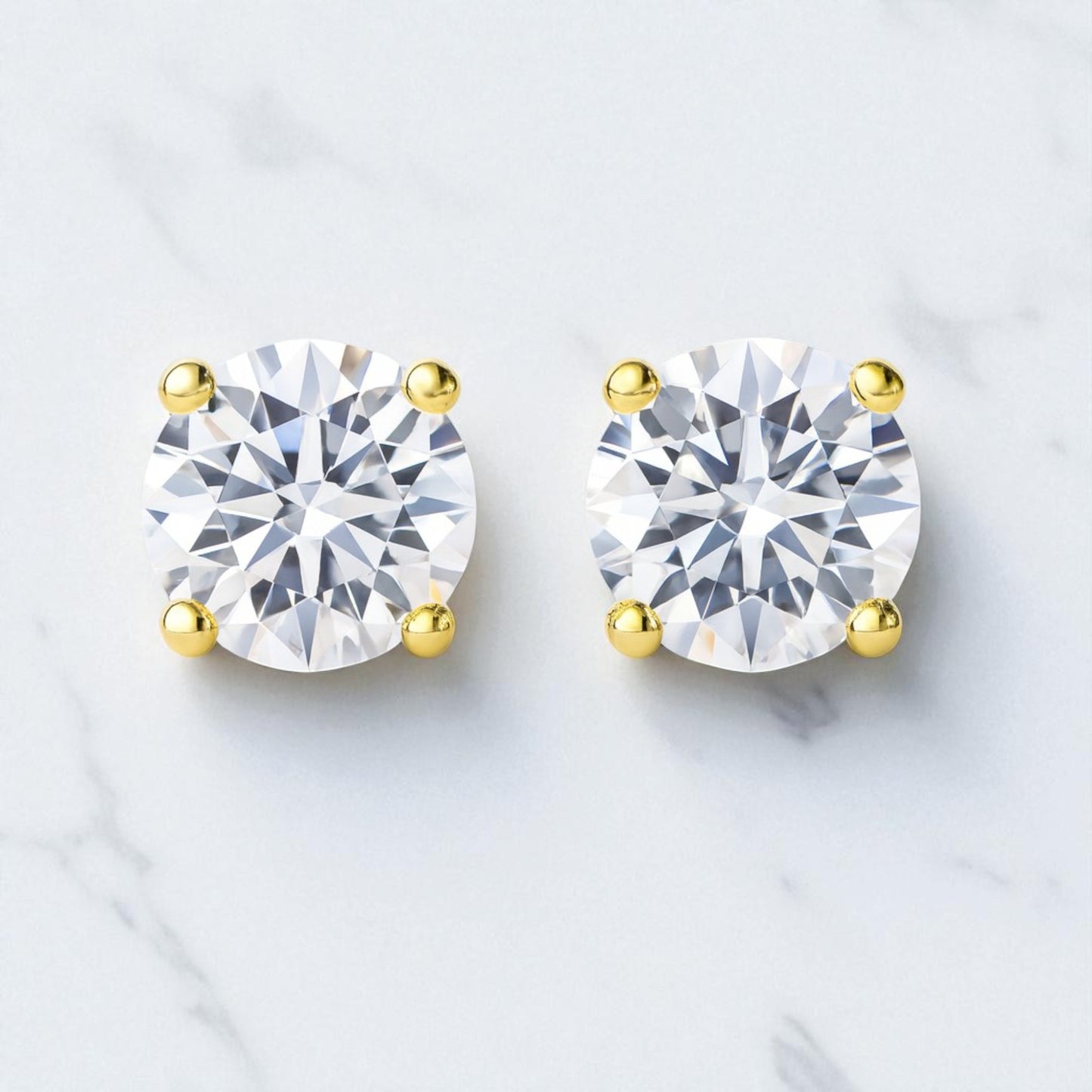 4ct TDW Round Brilliant Moissanite Studs