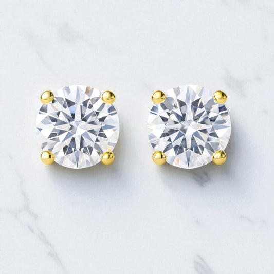 4ct TDW Round Brilliant Moissanite Studs