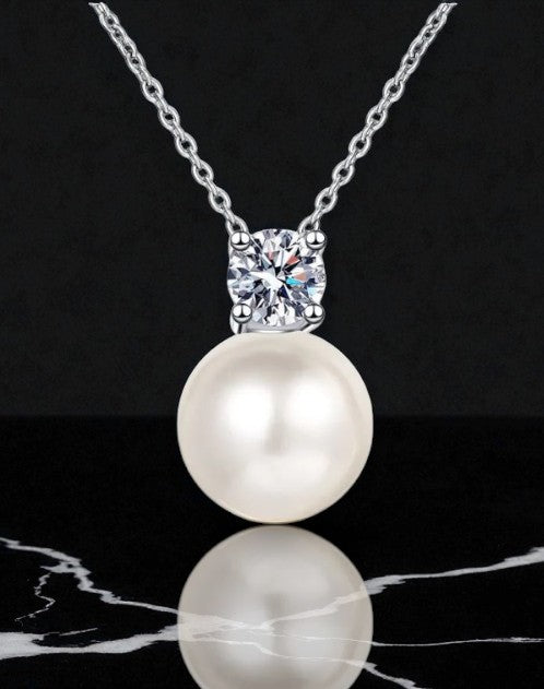 Aurora Pearl & Diamond Pendant Necklace