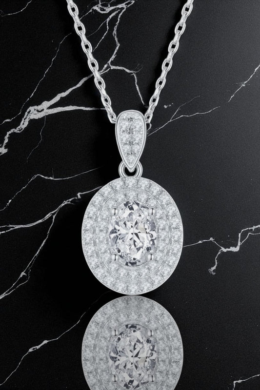 The Eternal Oval Halo Pendant 1ct