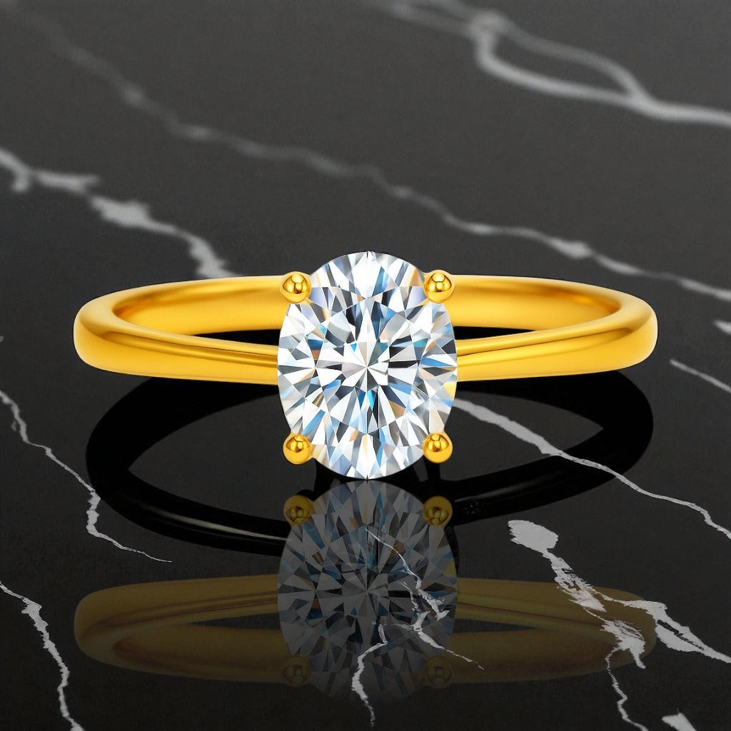 Oval-Cut Solitaire Ring 1ct