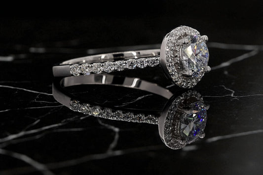 Halo Round Brilliant Cut Engagement Ring