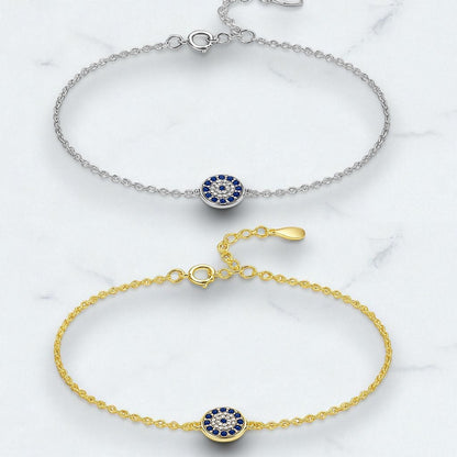 Evil Eye Sapphire Charm Bracelet