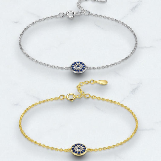 Evil Eye Sapphire Charm Bracelet