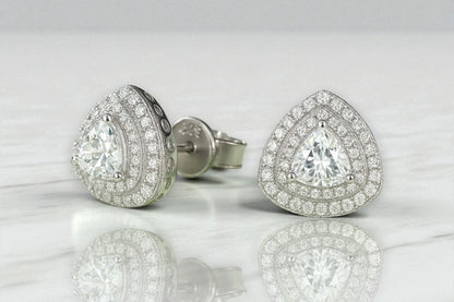 Renrosa Trillion Halo Moissanite Studs 1ct TDW