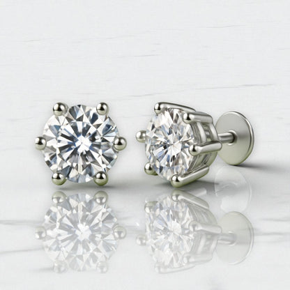 Signature Moissanite Solitaire Studs 1ct TDW