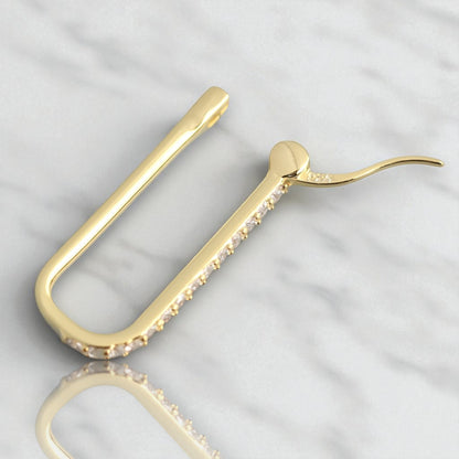 Roma Pavé Paperclip Hoops