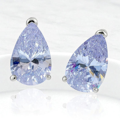 Canary & Ice-Lilac Pear Studs