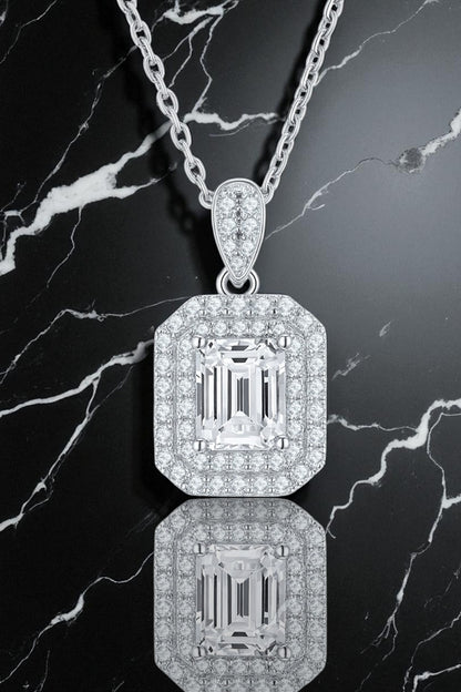 Lara Emerald Halo Pendant 1ct