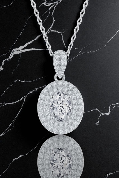 The Eternal Oval Halo Pendant 1ct