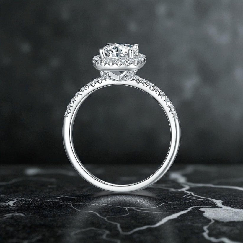 Cushion Halo Round-Cut Ring