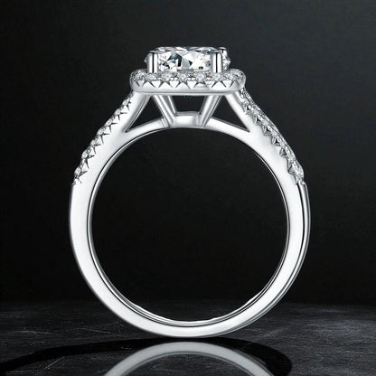 Round Halo Split Shank Ring 1.5ct