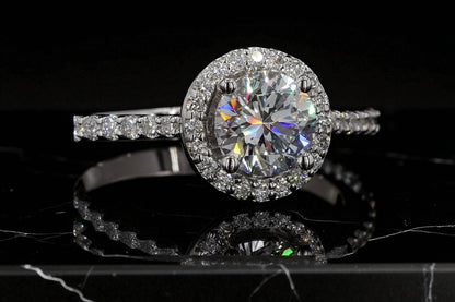 Halo Round Brilliant Cut Engagement Ring