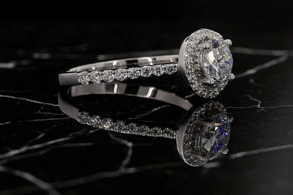 Halo Round Brilliant Cut Engagement Ring